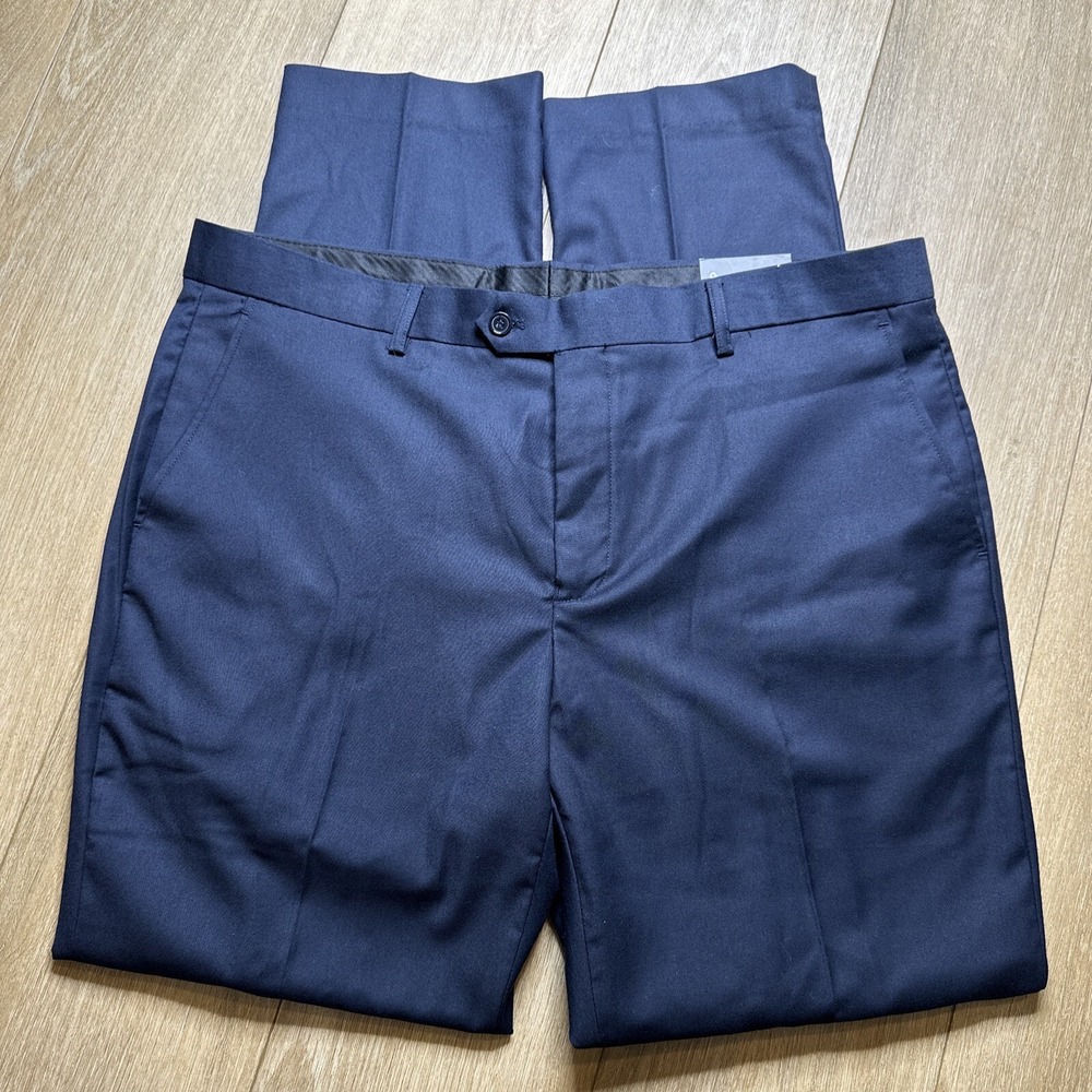 NEW Dolce Roma Slim Fit Stretch Navy Blue Dress Pants Mens Size 38/32 Comfort
